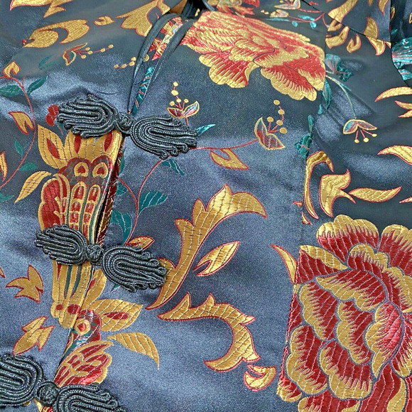 Soft Surroundings Moon Dynasty Dressy Jacket Blazer Size M Black Multi Brocade - Picture 10 of 10